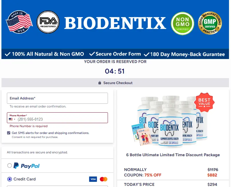 biodentix official website checkout page – secure online order process